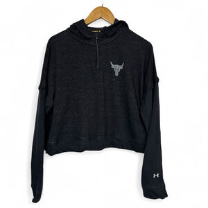Under Armour Project Rock Warrior Mana Cropped Hoodie Black Medium